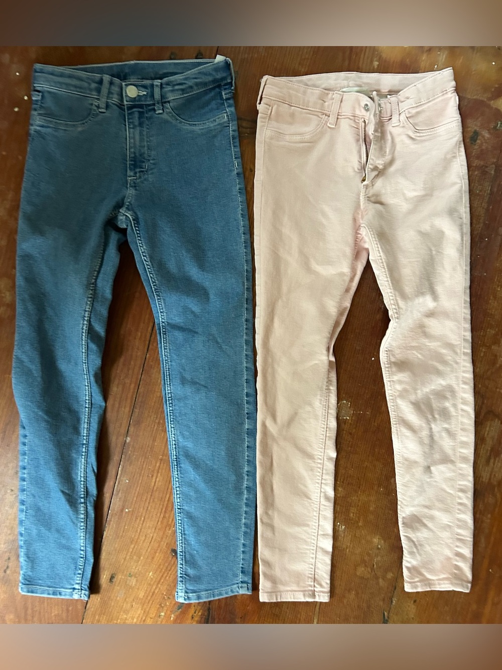 Blue and Light Pink girls Skinny Jeans - Classic Stretch Fit